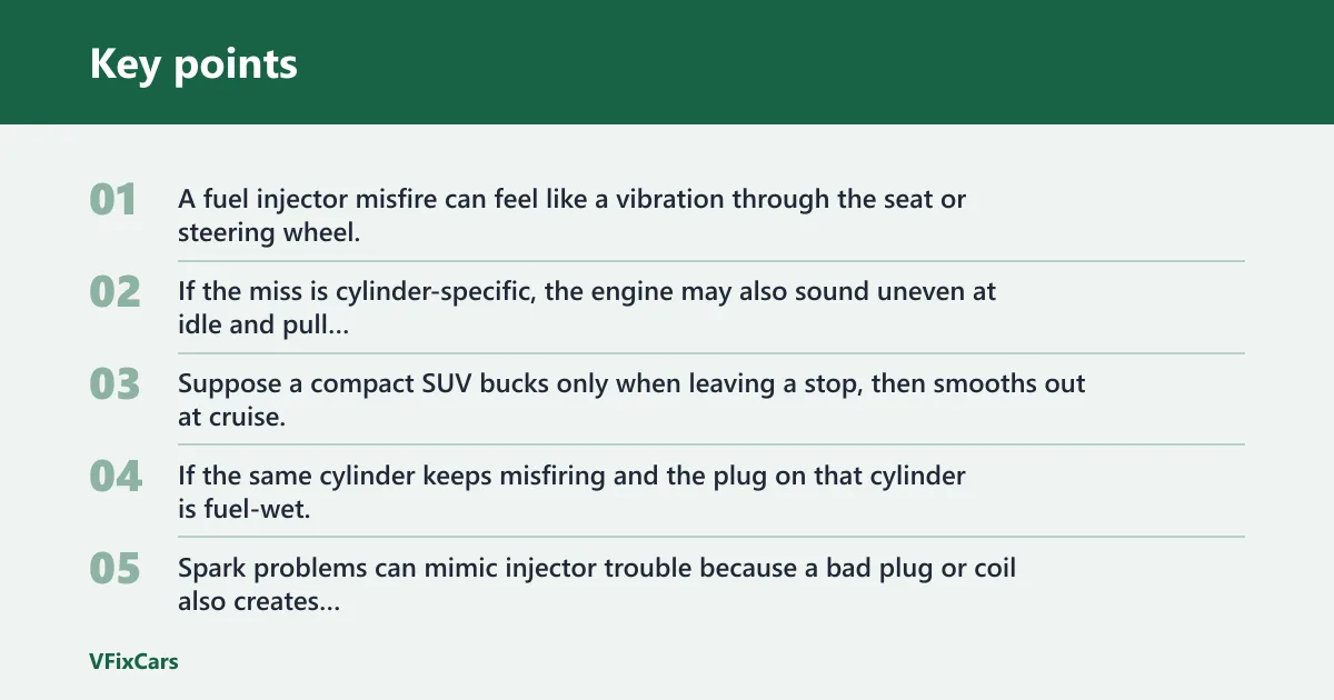 Key points: Can a bad fuel injector cause rough idle and misfires?