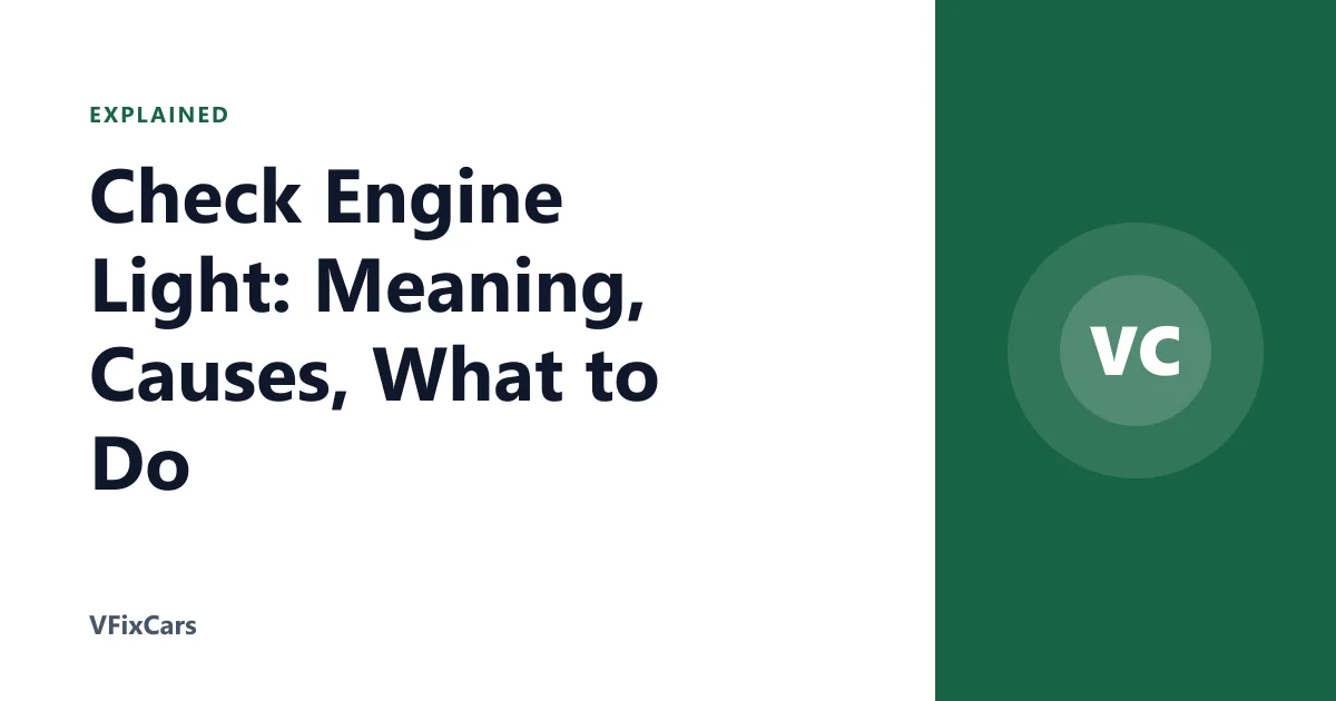 Check Engine Light: Meaning, Causes, What to Do