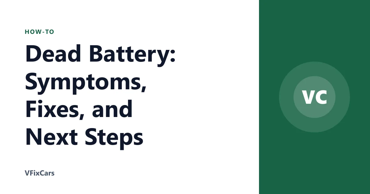Dead Battery: Symptoms, Fixes, and Next Steps