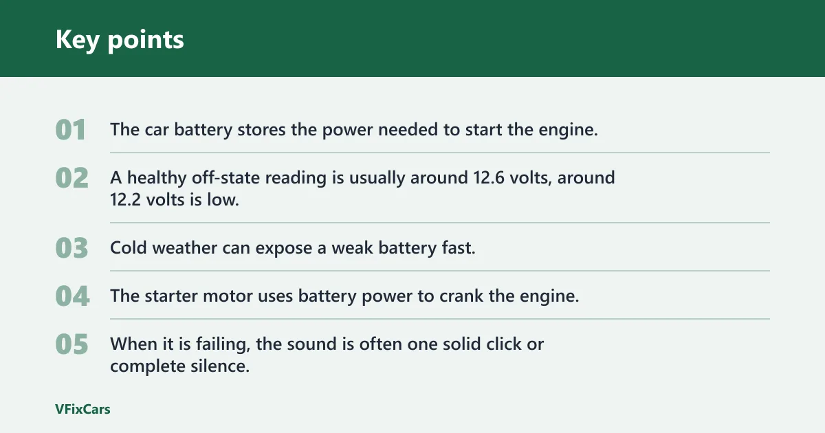 Key points: Dead battery vs bad starter