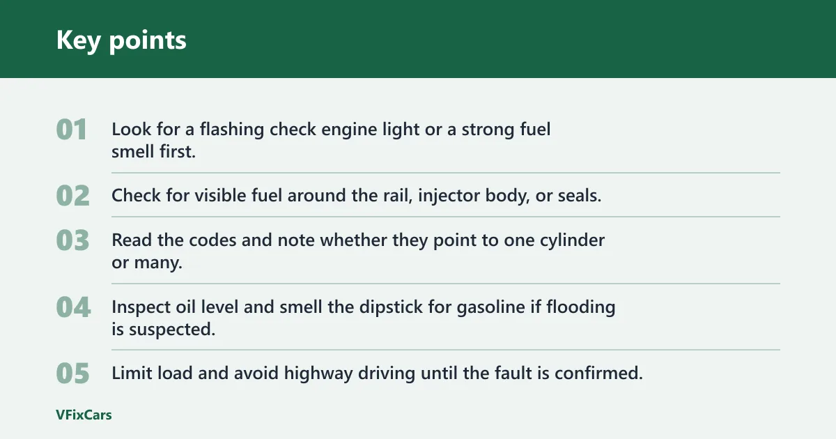 Key points: Bad injector symptoms and diagnosis