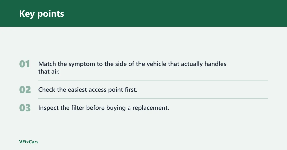 Key points: Air filter comparison table