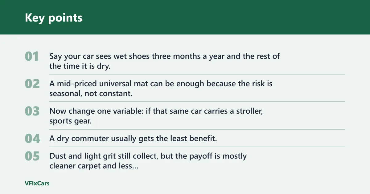 Key points: Floor mat value matrix