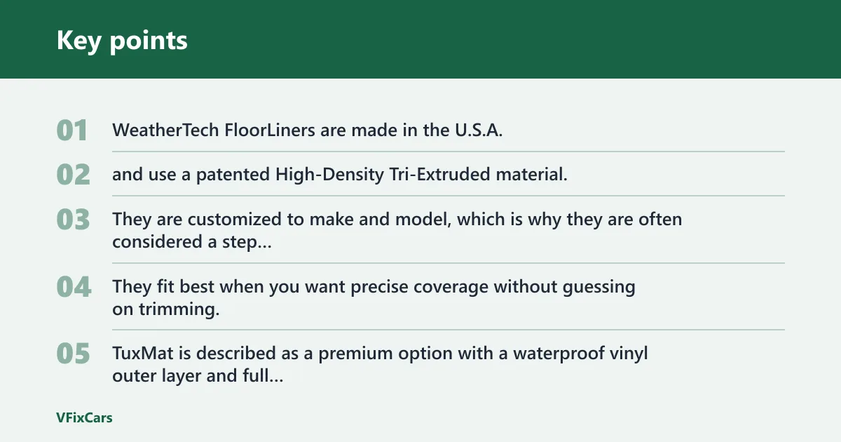 Key points: What is the best brand of car floor mats?