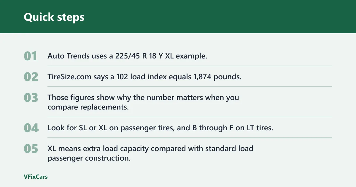 Quick steps: How do you check load and speed ratings?