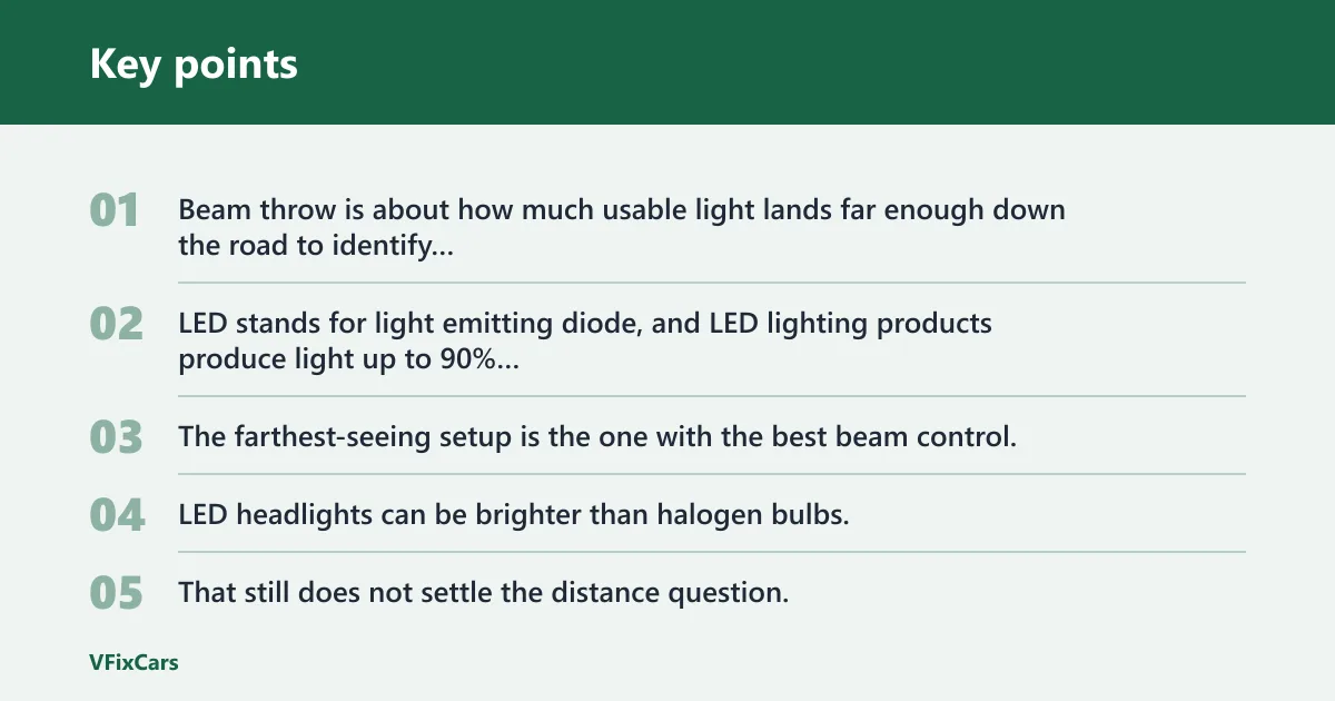 Key points: LED vs halogen: which sees farther?