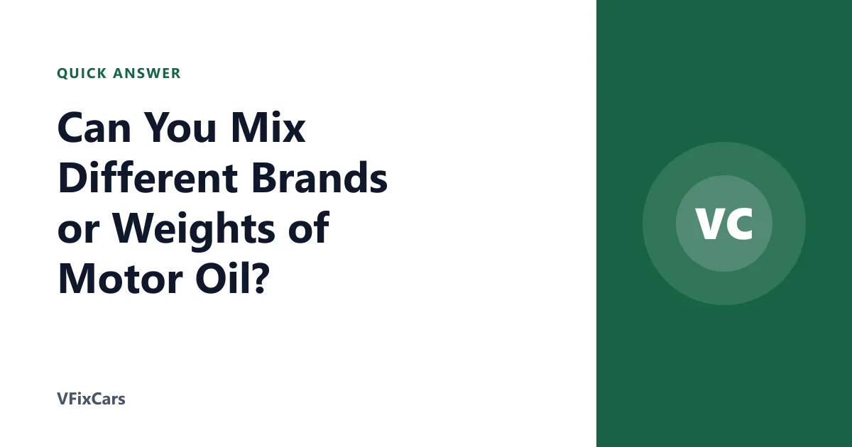 Can You Mix Different Brands or Weights of Motor Oil?