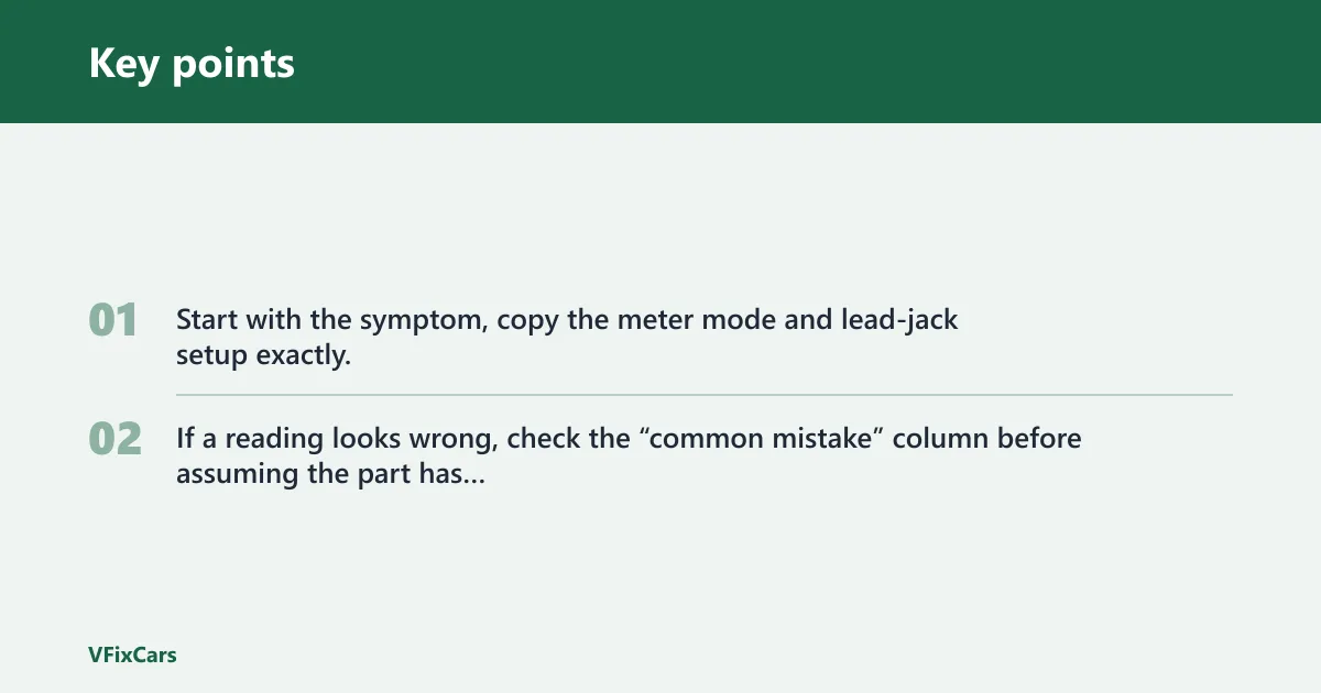 Key points: Car symptom decision table
