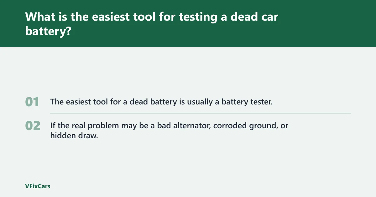 Steps: What is the easiest tool for testing a dead car battery?