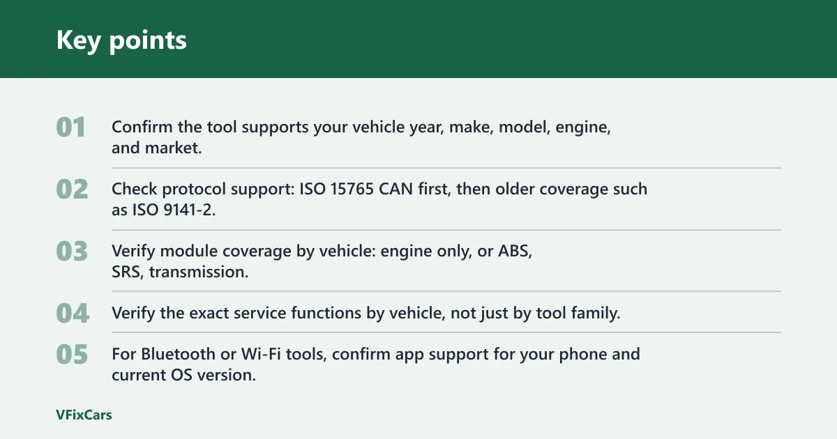 Key points: Will any OBD2 scanner work on your car?