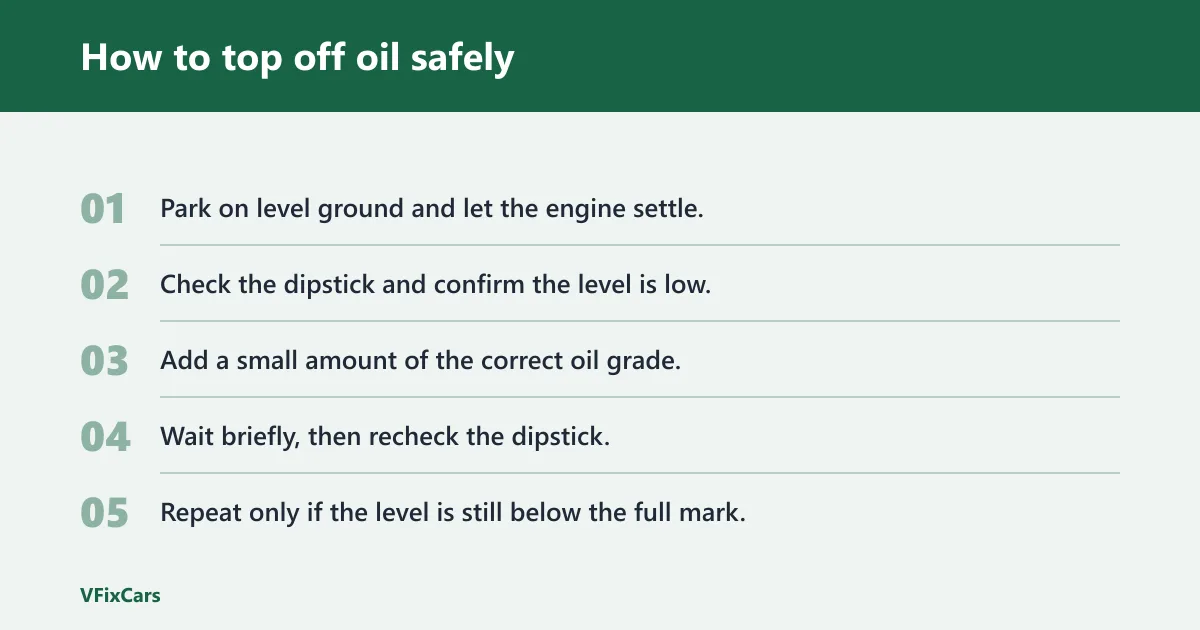 Steps: How to top off oil safely