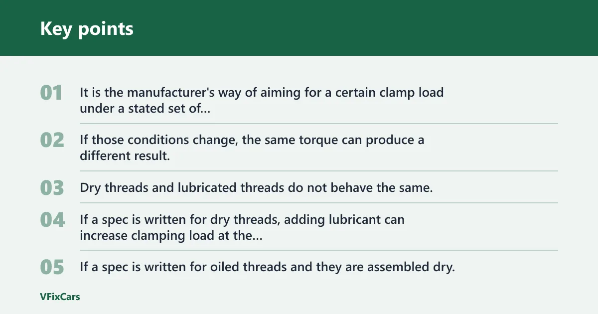 Key points: Why the same torque can give different clamping force
