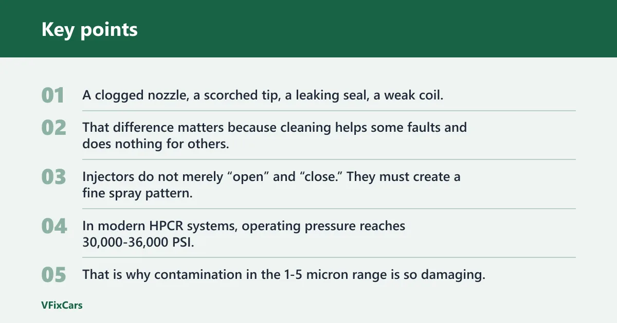 Key points: What a fuel injector does and why it fails