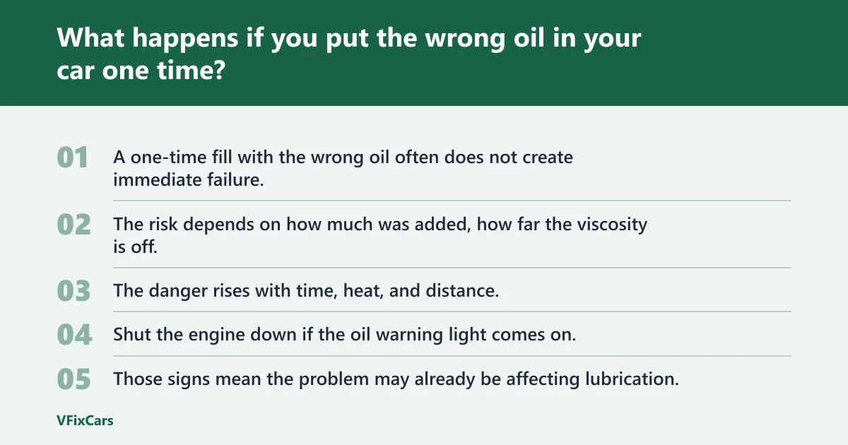 Steps: What happens if you put the wrong oil in your car one time?