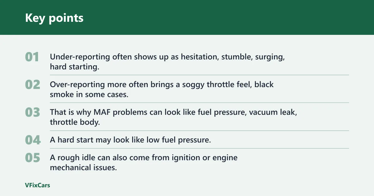 Key points: What a bad MAF sensor does