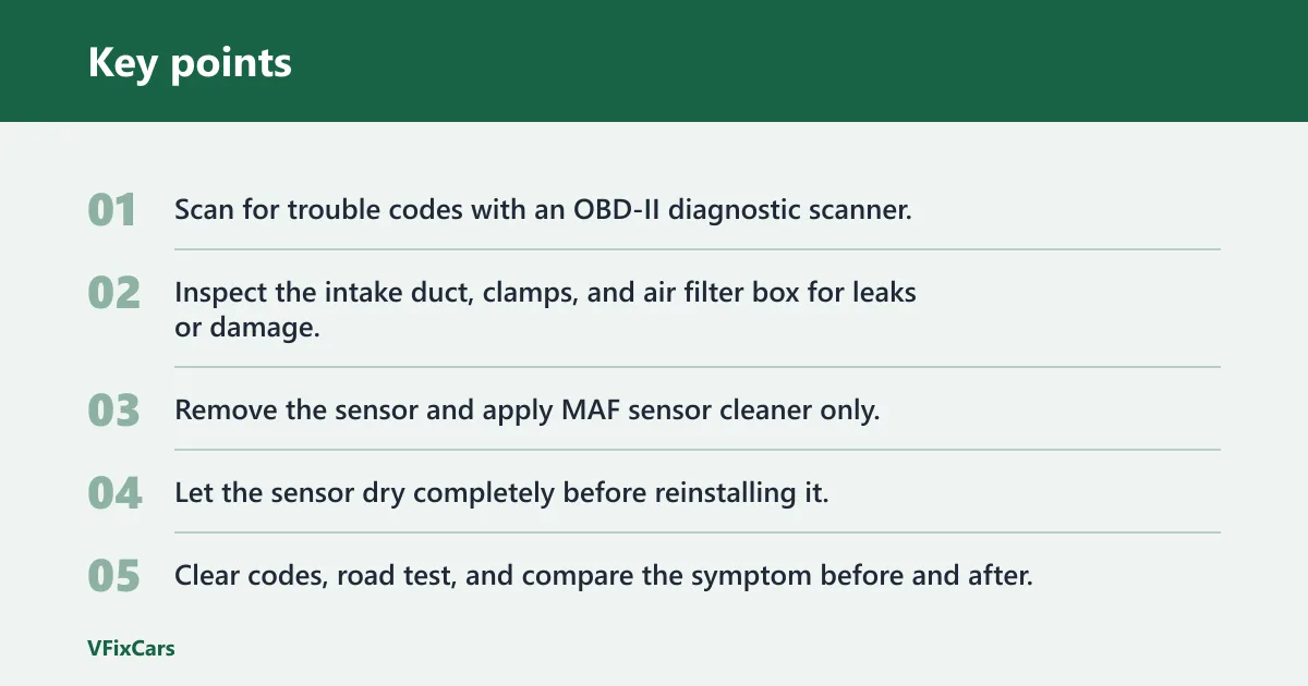Key points: Can a MAF sensor be cleaned instead of replaced?