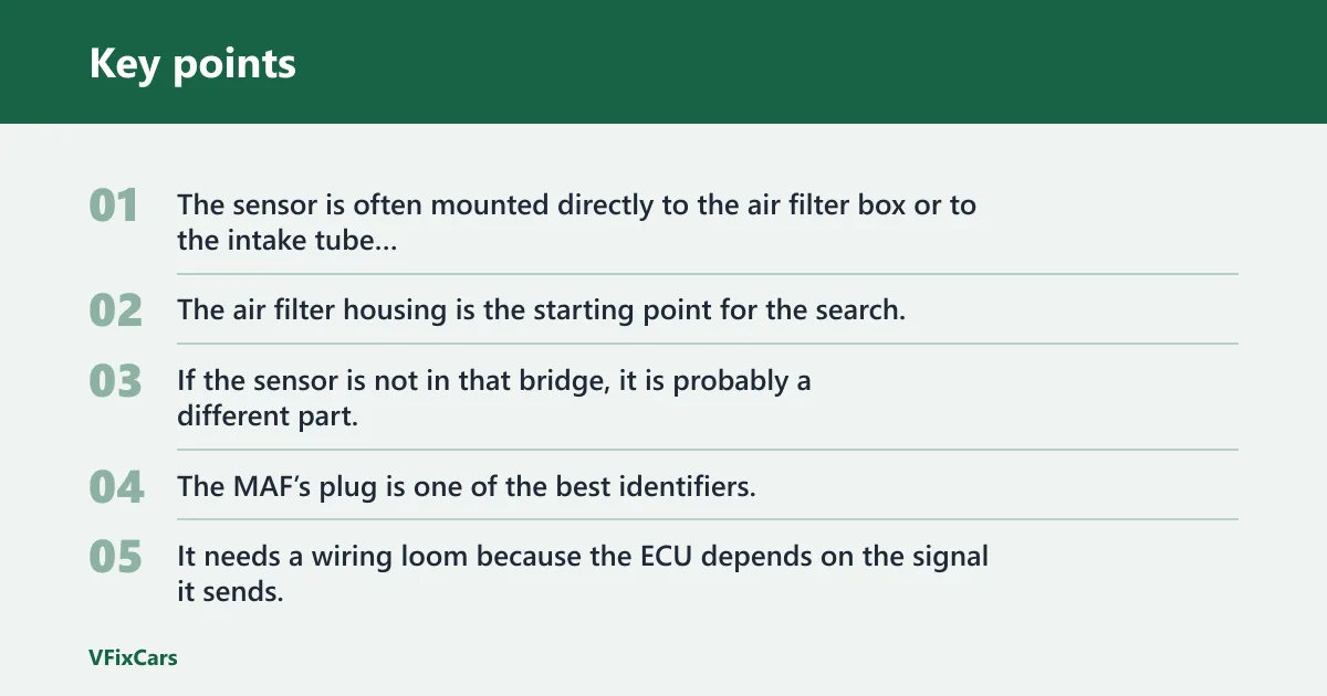 Key points: What is the MAF connected to?