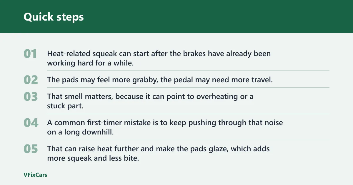Quick steps: Does heat, towing, or hill driving change the noise?