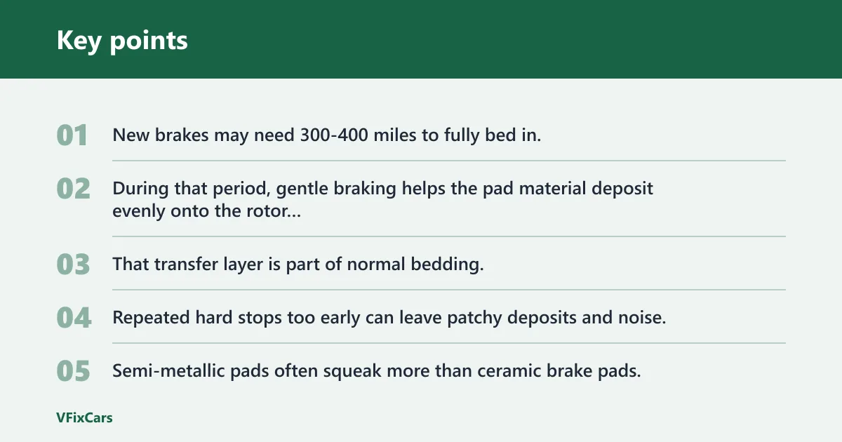 Key points: Why new brakes squeak