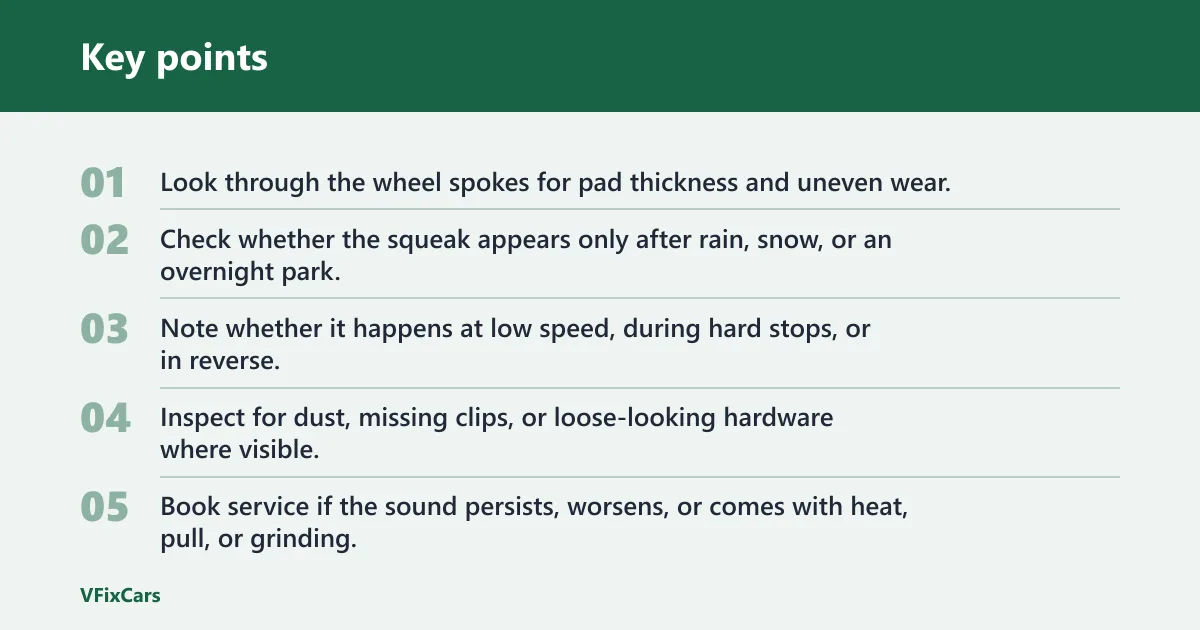 Key points: Brake parts that make noise