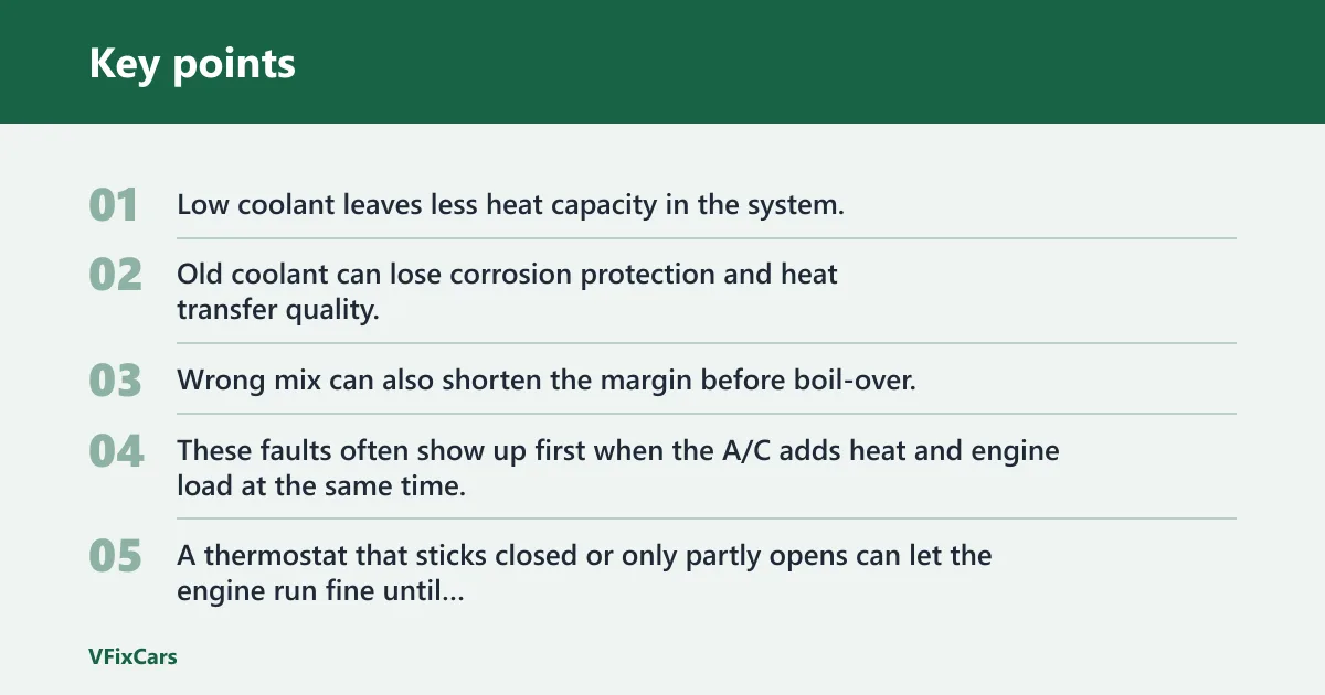 Key points: Could coolant flow be the problem?