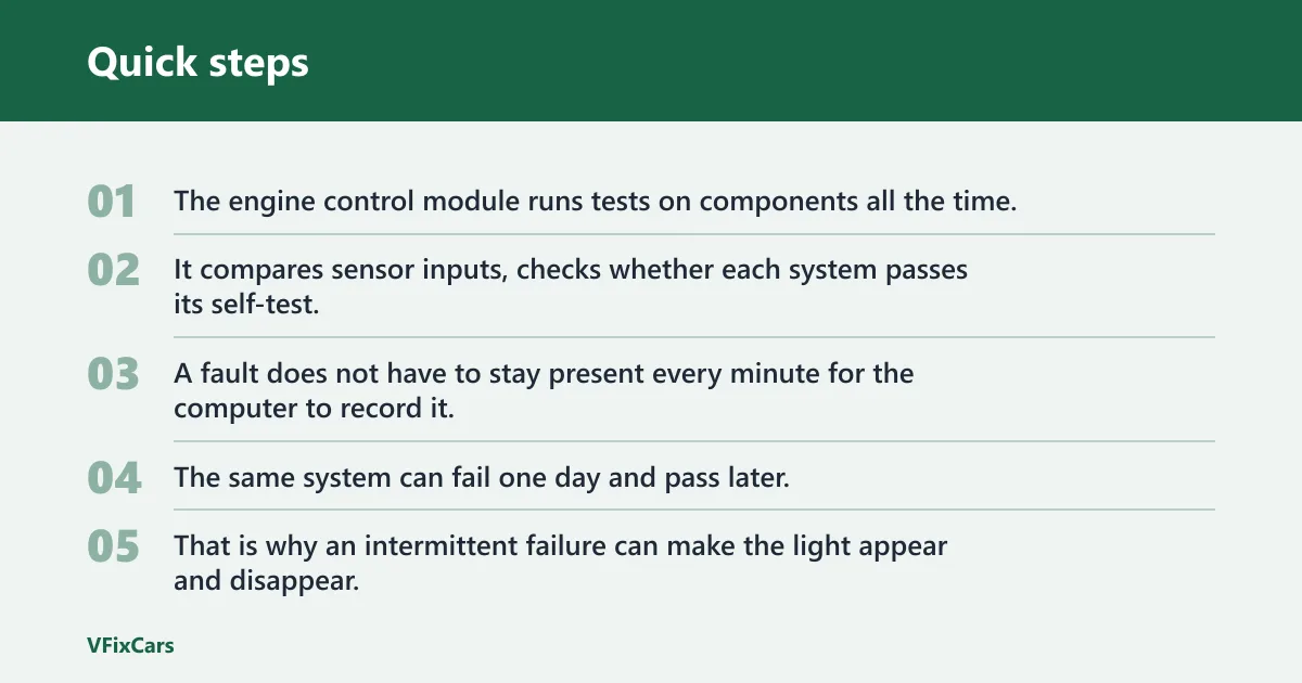 Quick steps: What it means when the check engine light comes and goes