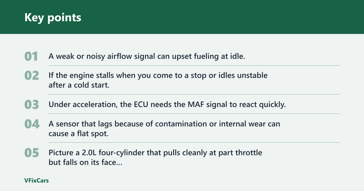 Key points: What symptoms point to a failing MAF sensor?