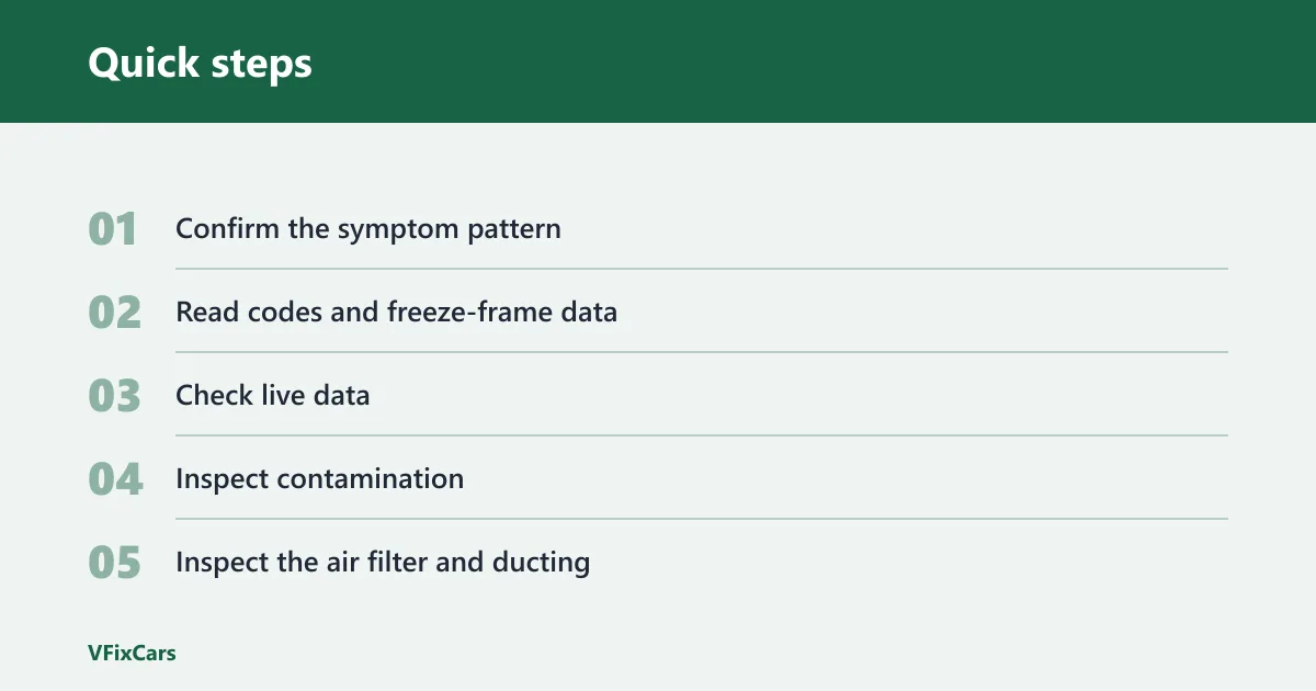 Quick steps: Use this failure-tree checklist before you replace the sensor