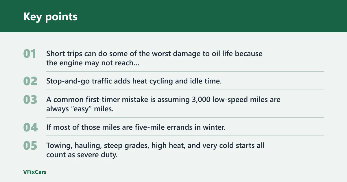 Key points: Which driving habits shorten oil life?